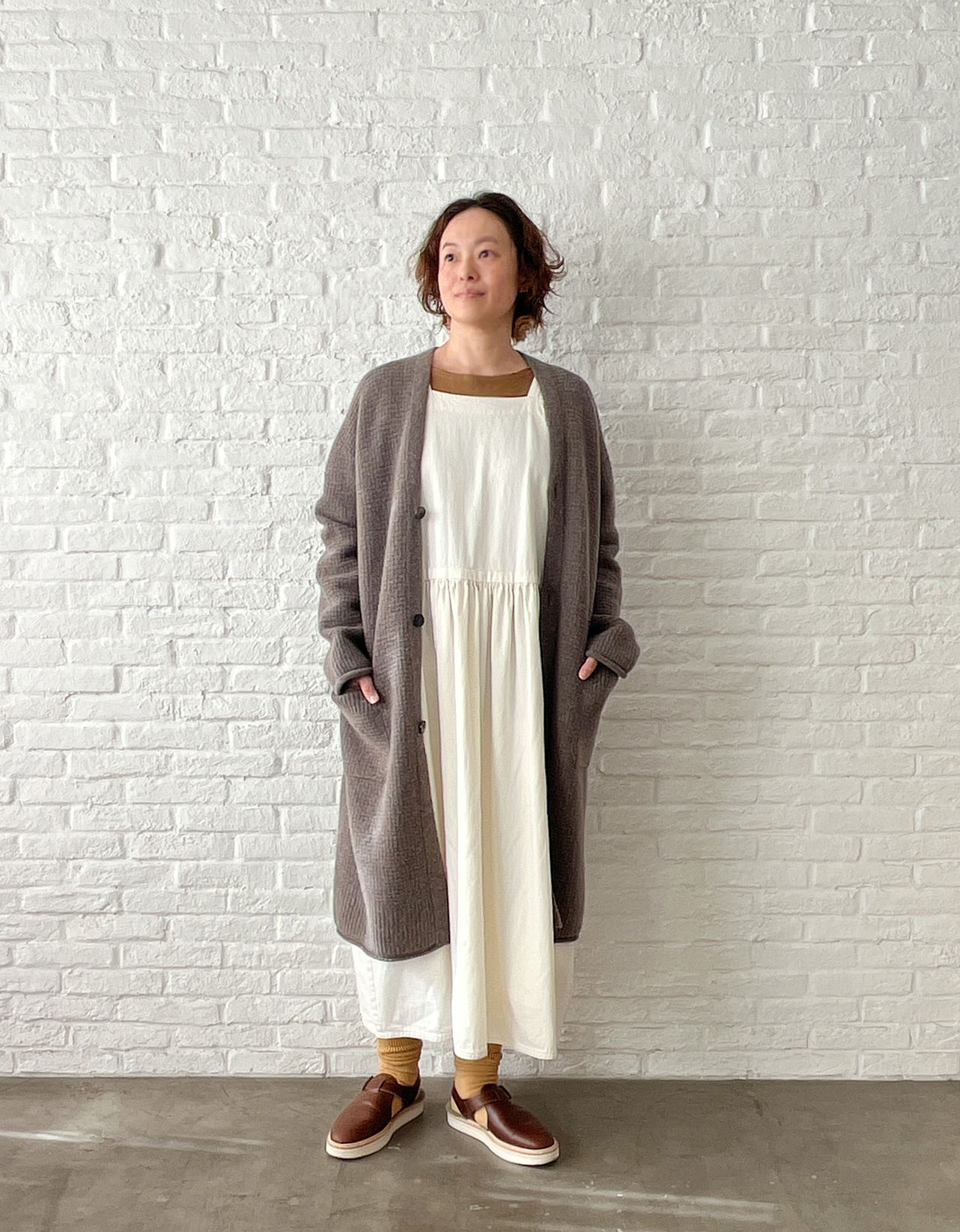 期間限定！10%OFF】カシミヤラム柄編み カーディガンコート | pas de