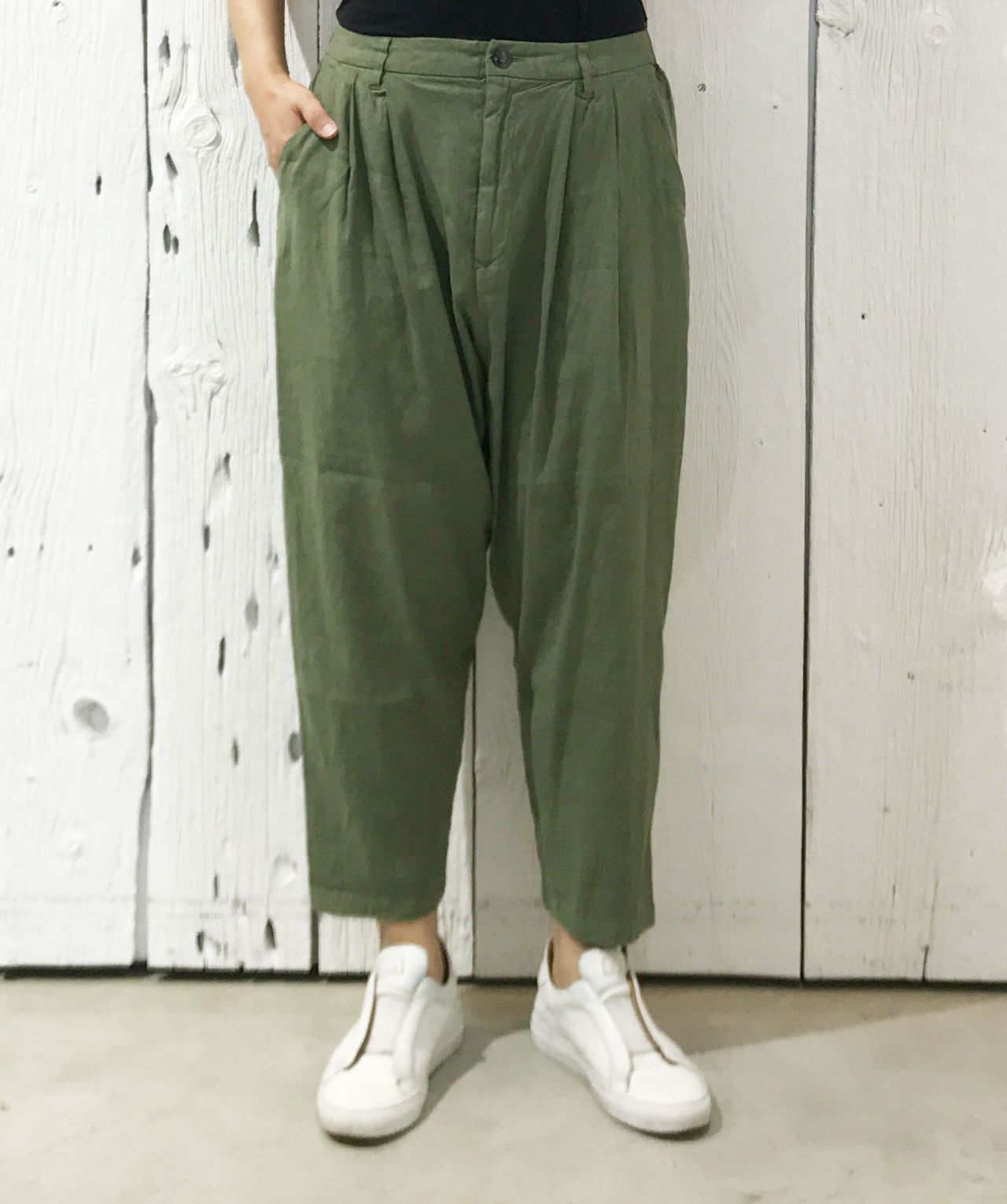 パドカレ　コットンバンブーパネル柄パンツ　サルエルパンツ　バンブー竹 パドカレ コットンバンブーパネル柄パンツ サルエルパンツ