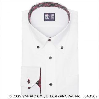 ほぼ新品♡ハローキティワイシャツダイカットメモ HELLO KITTY×TOKYO SHIRTS】 ボタンダウン 長袖 形態安定 ワイシャツ