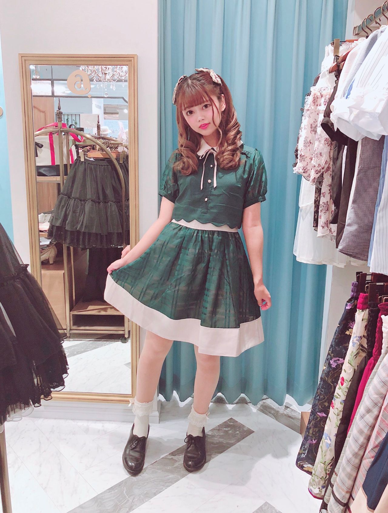 原宿店 レトロなグリーンワンピ Axes Femme公式 ショップブログ