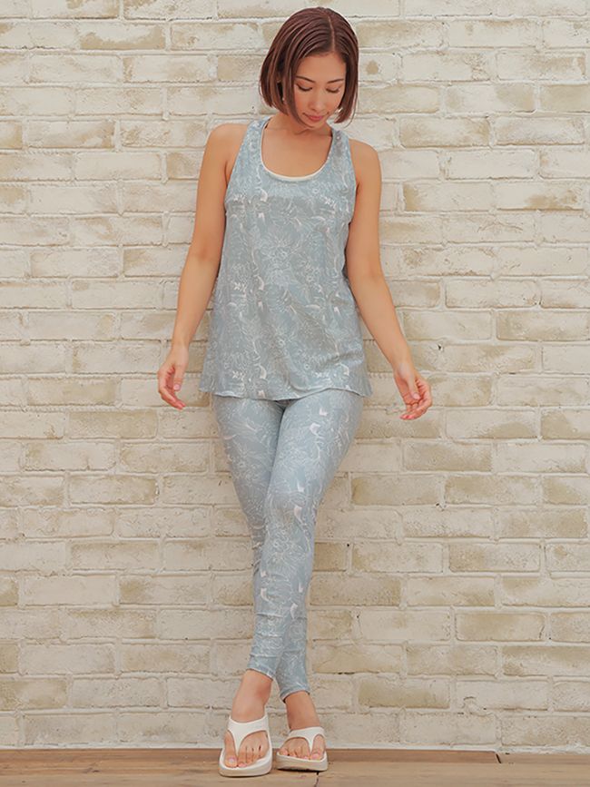 ALBOVE エレガントフラワーフルレギンス ヨガウェア PEAK&PINE