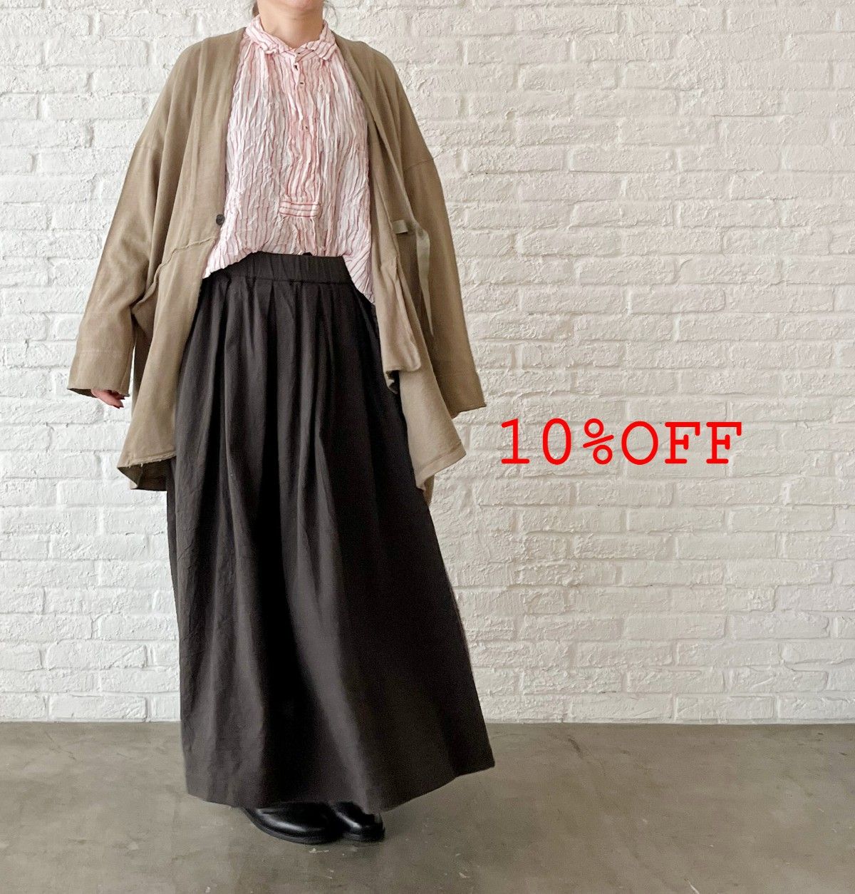 【新品】パドカレ リネンオールドヴィンテージスカート♡黒スカート 綿麻 新品】パドカレ リネンオールドヴィンテージスカート♡黒