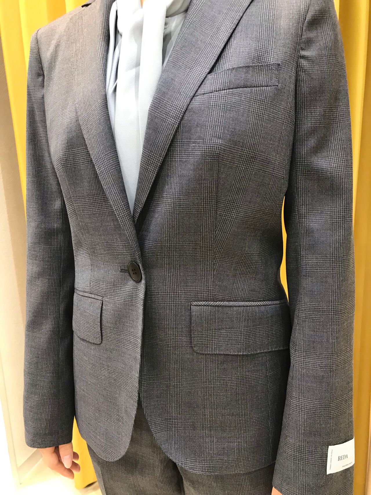 スーツカンパニーシー セットアップ　スーツ　レダ　グレーチェック　REDA SUIT SQUARE 【スーツスクエア】レディース ジャケット REDA