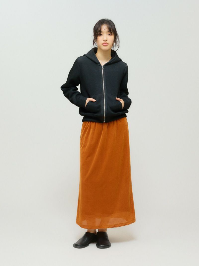 MIDIUMISOLID for Ladies シアーダブルニットジップパーカー