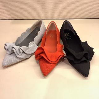 W フリルニットフラットパンプス|銀座ワシントン 公式サイト
