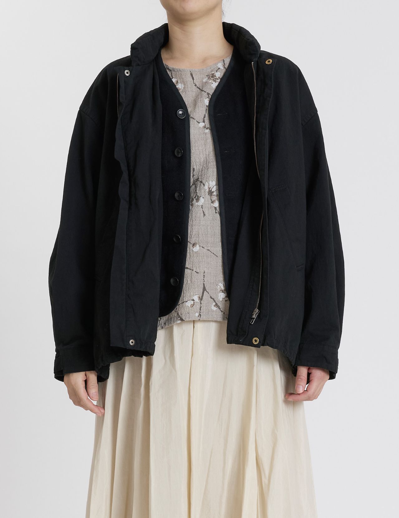 W POINT】コットンリネンライトツイル ライナー付ジャケット | pas de