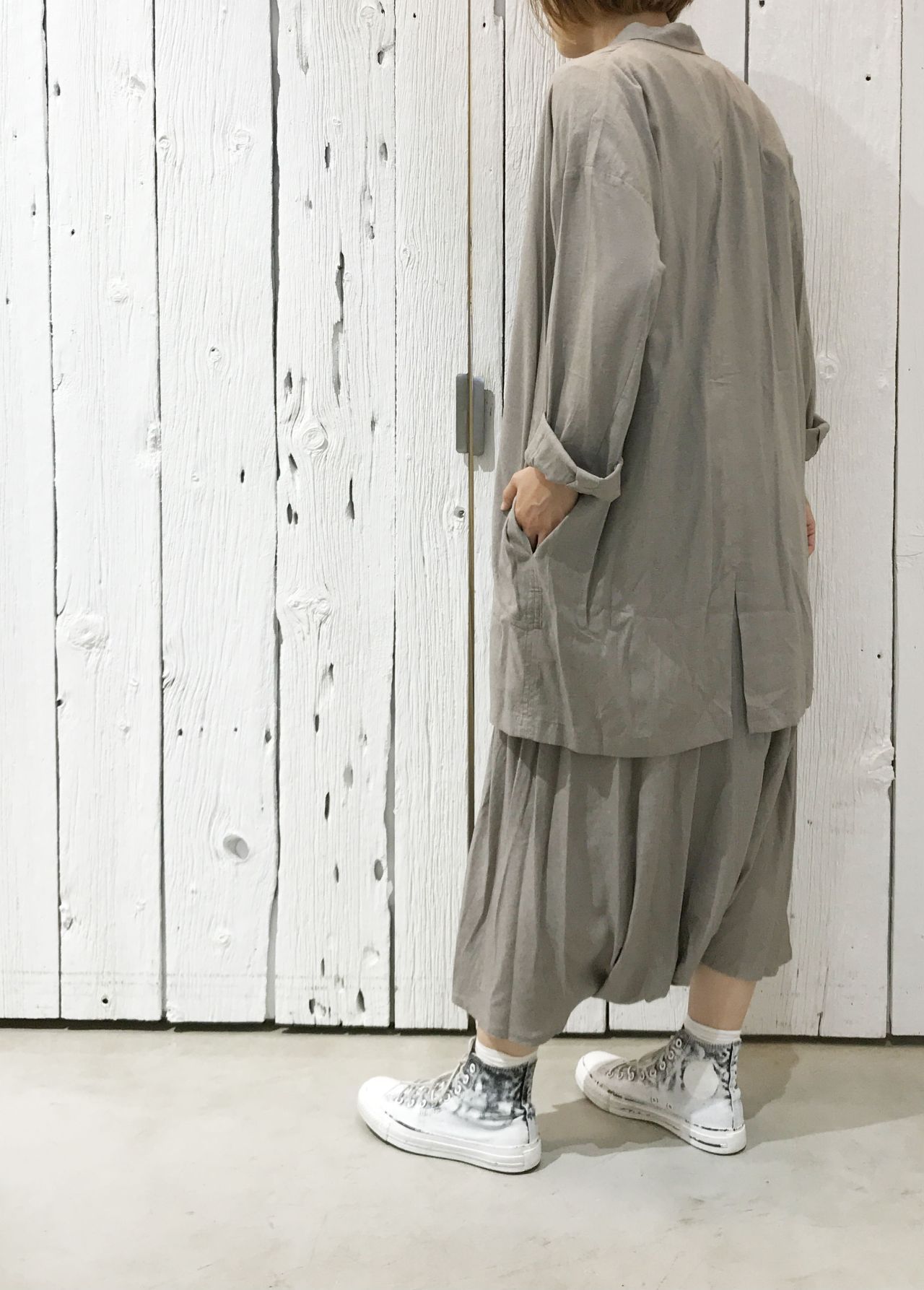 着まわしコーディネート】ムラ染めテンセルリネン セットアップ | pas