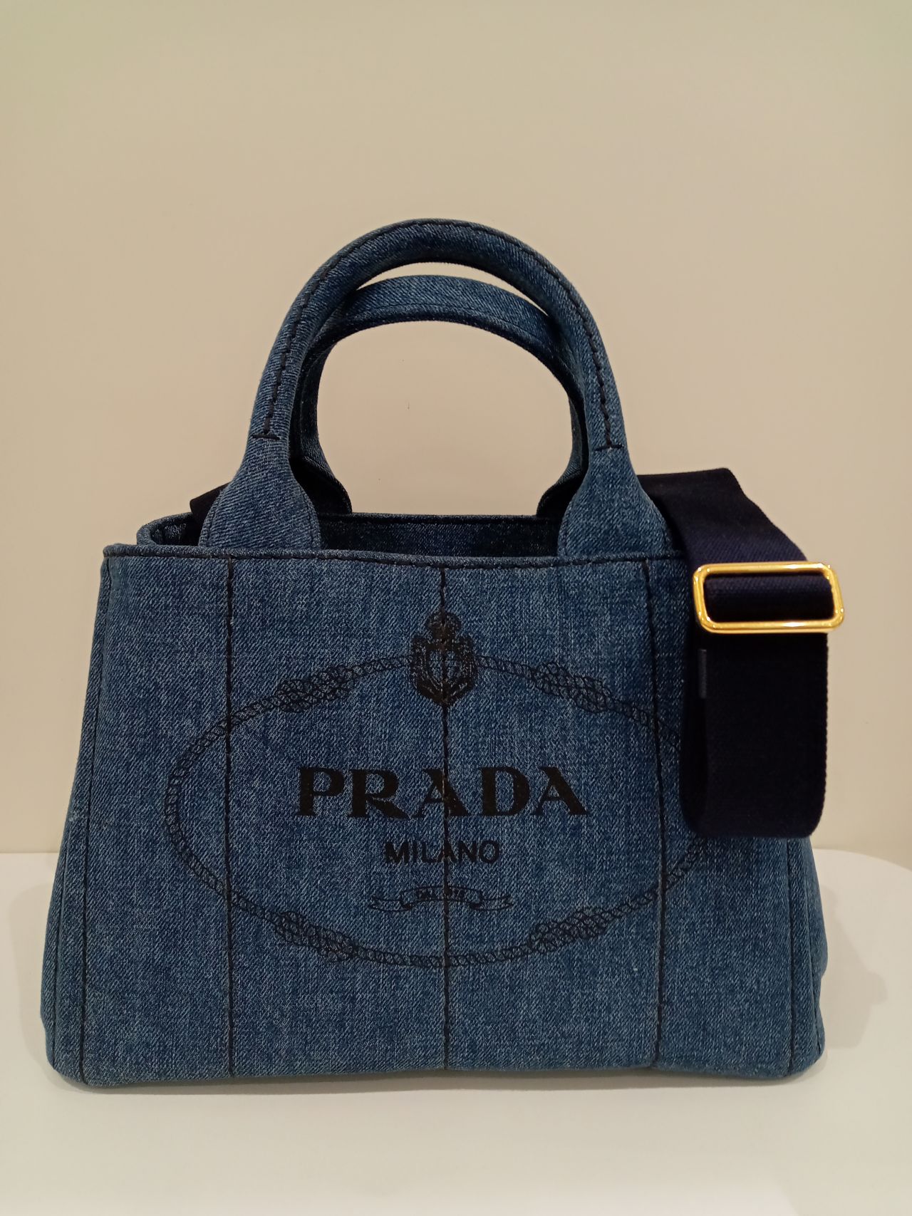 PRADA ダークグレー デニムエコバッグ PRADA ダークグレー デニムバッグ