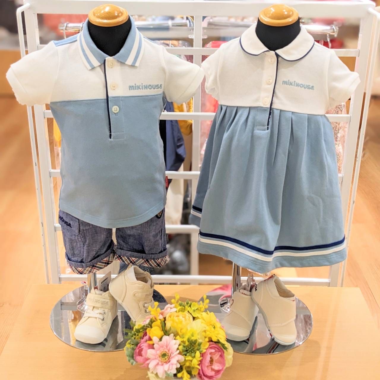 【値下げ】ミキハウス　兄弟で着れるお揃いセット 値下げ】ミキハウス 兄弟で着れるお揃いセット きょうだいで