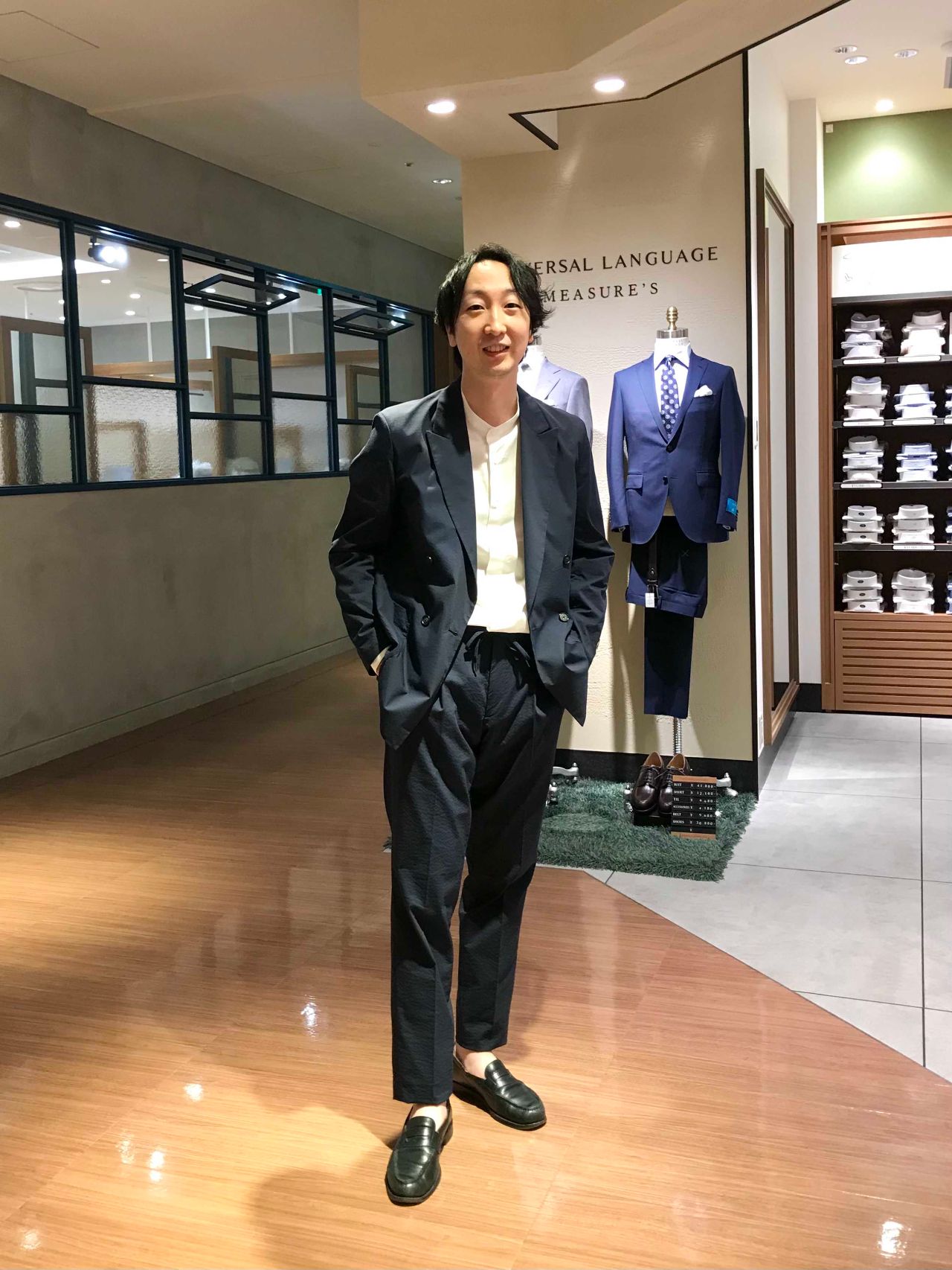 UNIVERSAL LANGUAGE シアサッカー　セットアップ シアサッカーセットアップ｜THE SUIT COMPANY THE SUIT