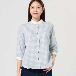 【ESSAY】7分袖シャツ　サイズМ チトセ 和風シャツ(七分袖) 兼用 墨黒 LL DN-8909 1枚（取寄品