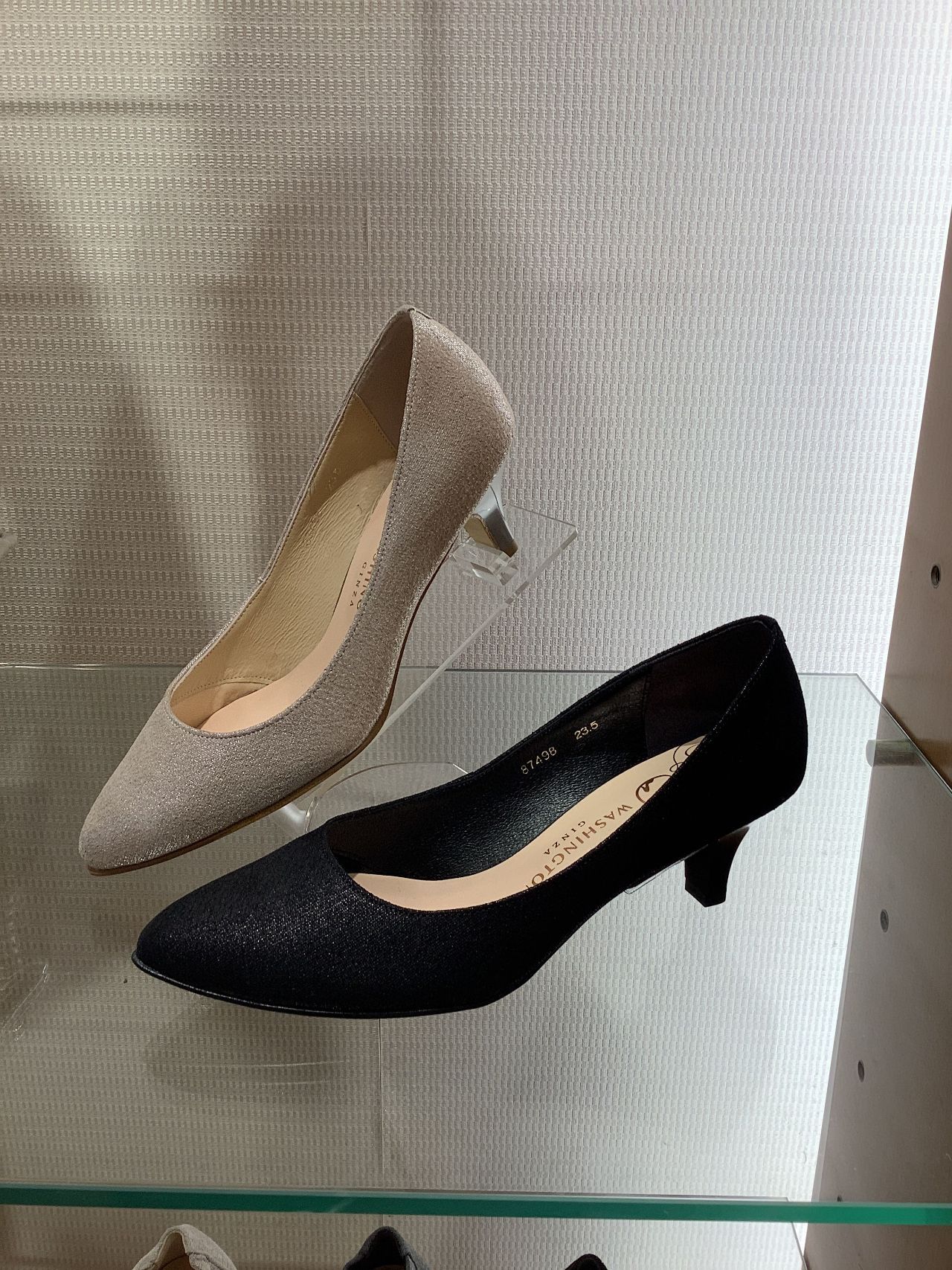 期間限定価格⭐️【ラージサイズ】銀座WASHINGTON 黒 パンプス 中ヒール チャンキーヒールパンプス◎！ | GINZA WASHINGTON 阪急三番街店