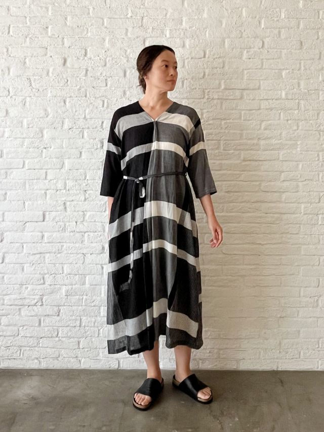 パドカレ pas de calais チェックワンピース SALE 2BUY more 10%OFF】コットンラミー先染めチェック ワンピース