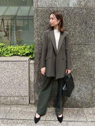 極美品　ジェイプレス　スカート　ダブル　セットアップスーツ　ブラウングレー　１３ J.PRESS(ジェイプレス) スーツ メンズ 春夏 トラッド新1型 段