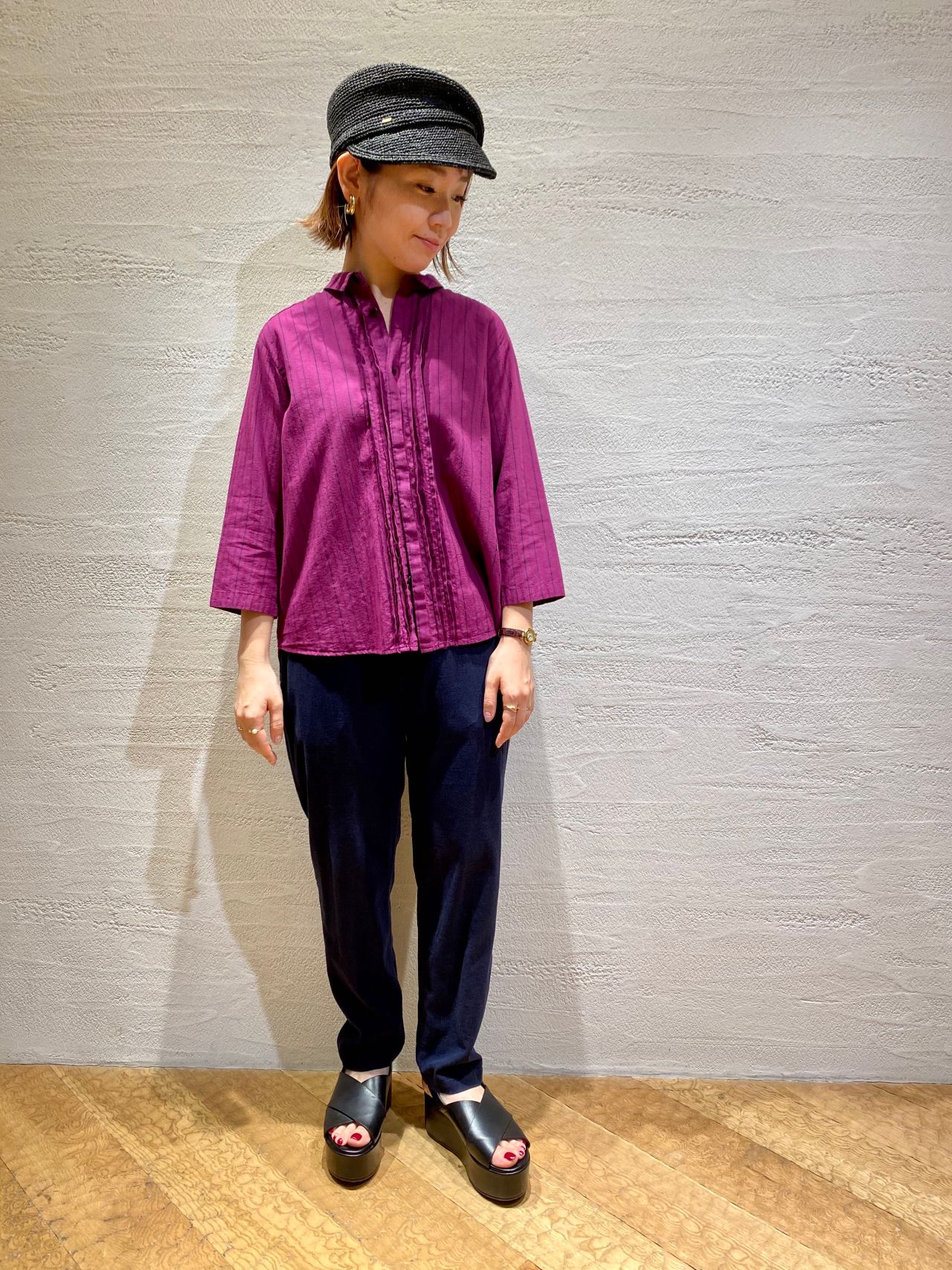 新作｠綿ドビーストライプブラウス・パンツ | 玉川髙島屋店 | pas de