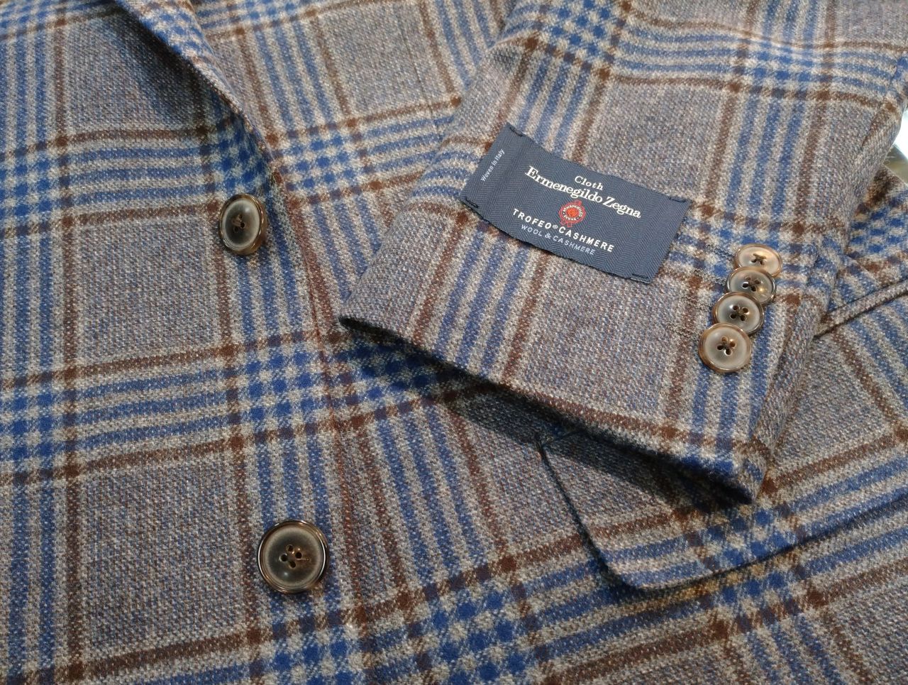 ア*ム様 毛100％)Ermenegildo Zegna チェック柄 テーラード 毛100％)Ermenegildo Zegna チェック柄 テーラードジャケット