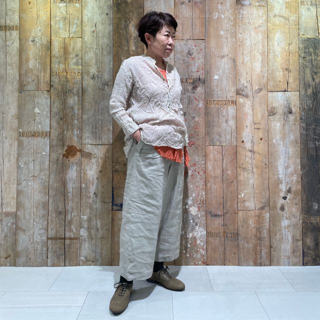 お値下げ！未使用品☆パドカレ サルエルパンツ ブラウン系 麻