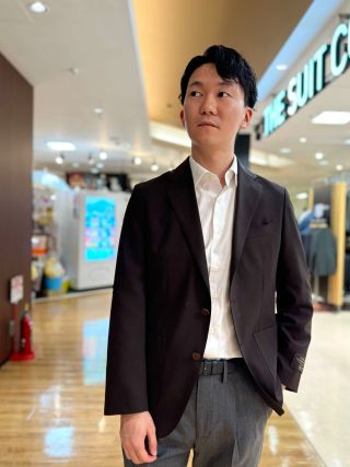 ザスーツカンパニー　ダブルブレストジャケット　セットアップ　ブラウン　Sサイズ レディース】ブラウン×ブルーがオシャレ☆ダブルジャケットの