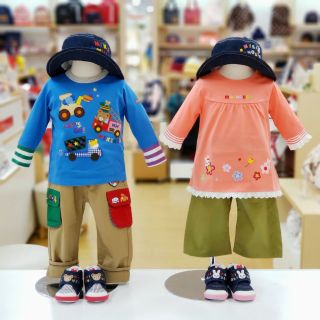 ミキハウス　プッチーくん　厚手ロンT 3着セット 長袖Ｔシャツ＆スパッツセットBOX付き \u2013 ミキハウスオフィシャルサイト