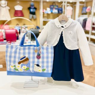 【みみ】ファミリア♡ワンピース　ジャンパースカートブラウスセット ファミリア ジャンパースカート ブラウス セット 80サイズ