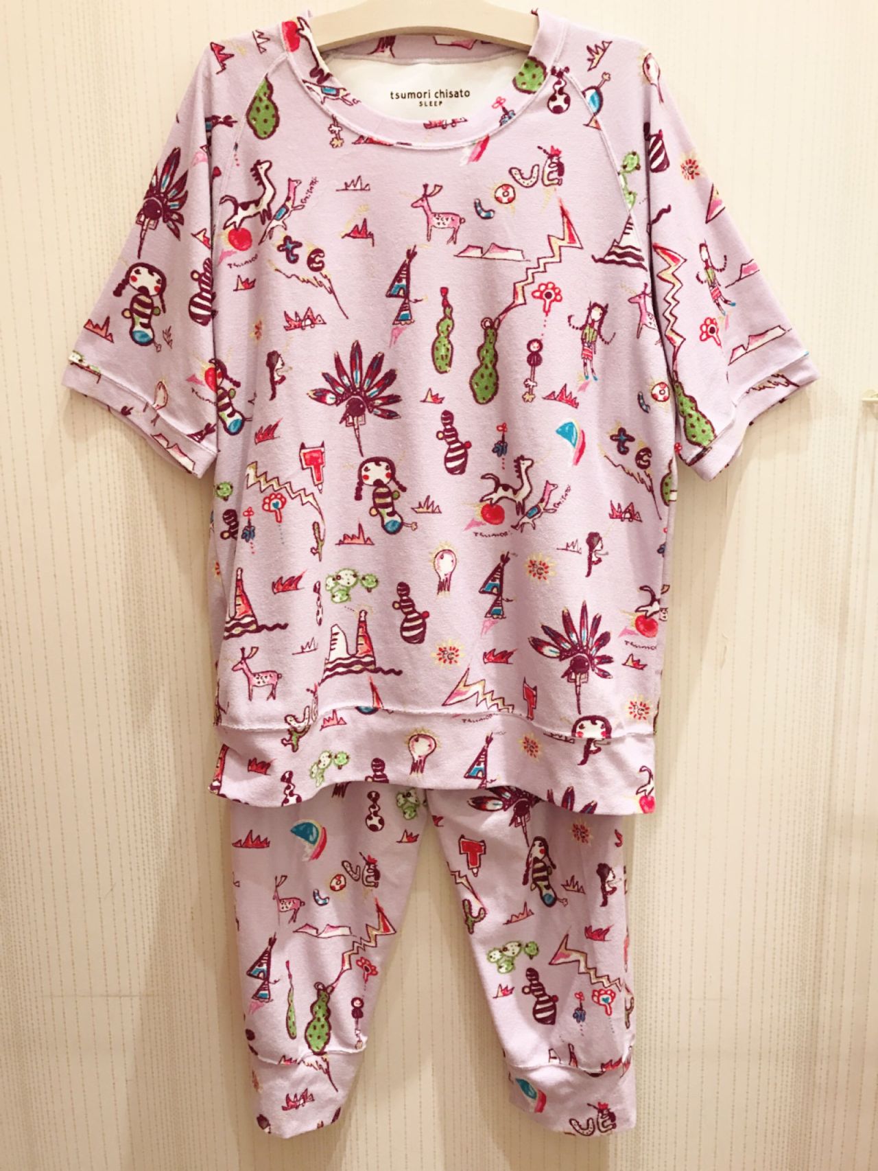 美品】ツモリチサト・カラフルフリルパジャマ・波プリント