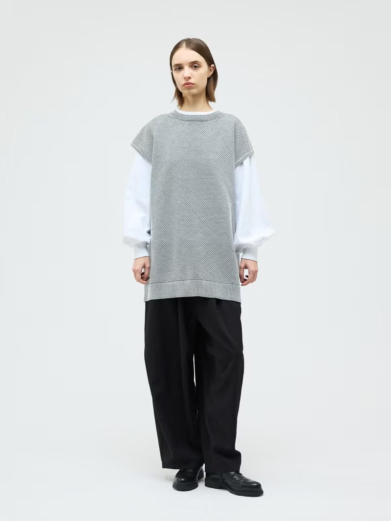 mizuiro ind ストーンウォッシュメッシュロングベスト｜ MARcourt