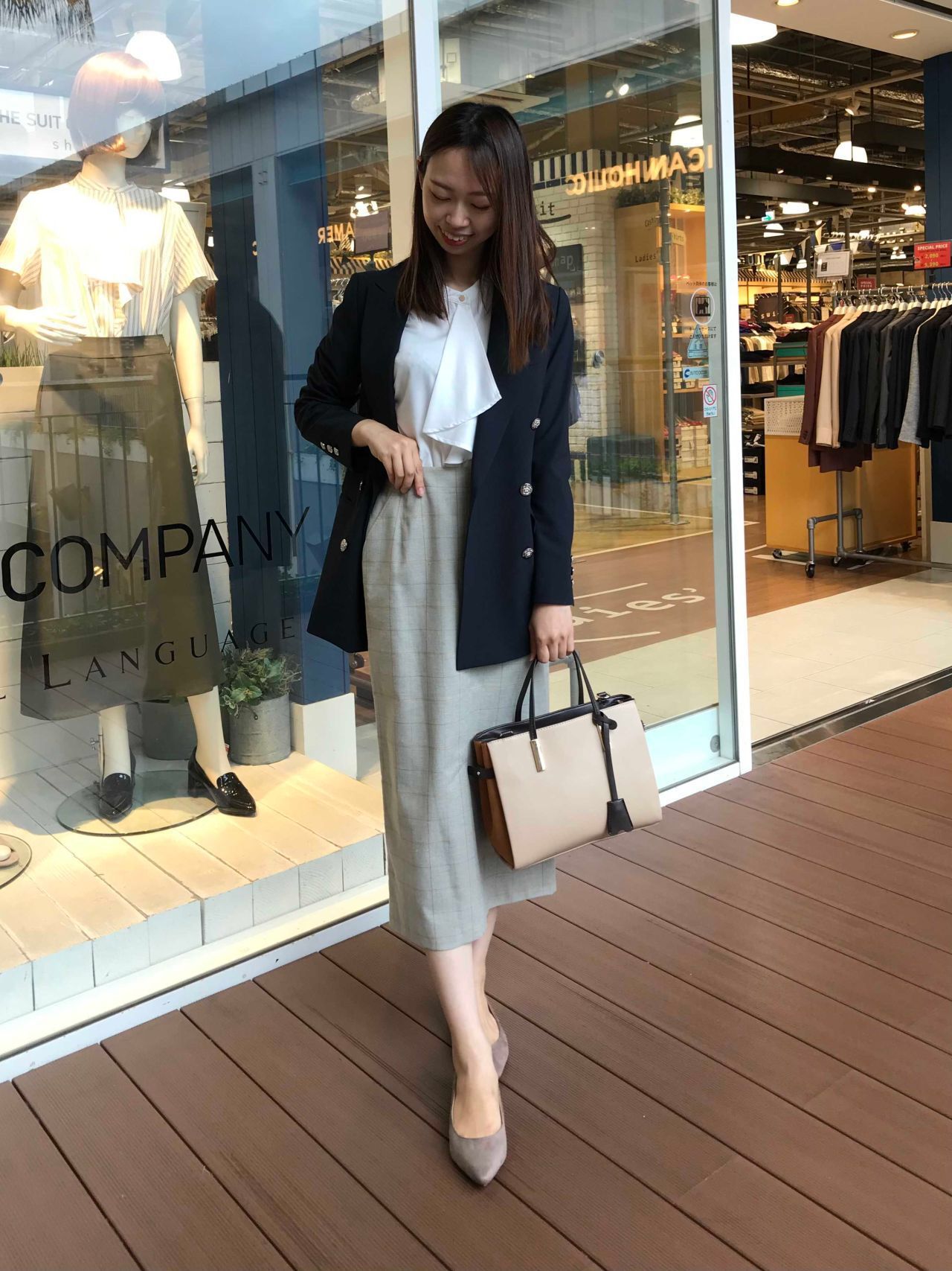 レディス】シルバーのメタルボタンがポイント☆ネイビーダブル  