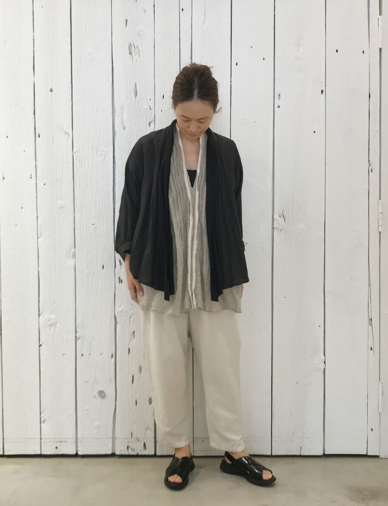 再入荷》リネン先染ボイルワッシャー ブラウス | pas de calais