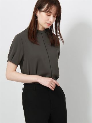 TONAL バイカラーツイルハイネックピンタックブラウス TONAL（トーナル）の「バイカラー2WAYネックブラウス（シャツ