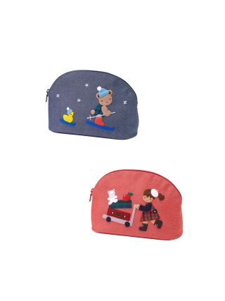 【新品タグ付】familiar デニムポーチ 2020 秋冬　★完売品 2020年秋冬デニムシリーズオムニサービス開始!｜ファミリア