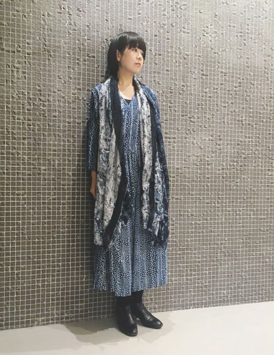 再入荷】ウォータードット・ブロックプリント ワンピース | pas