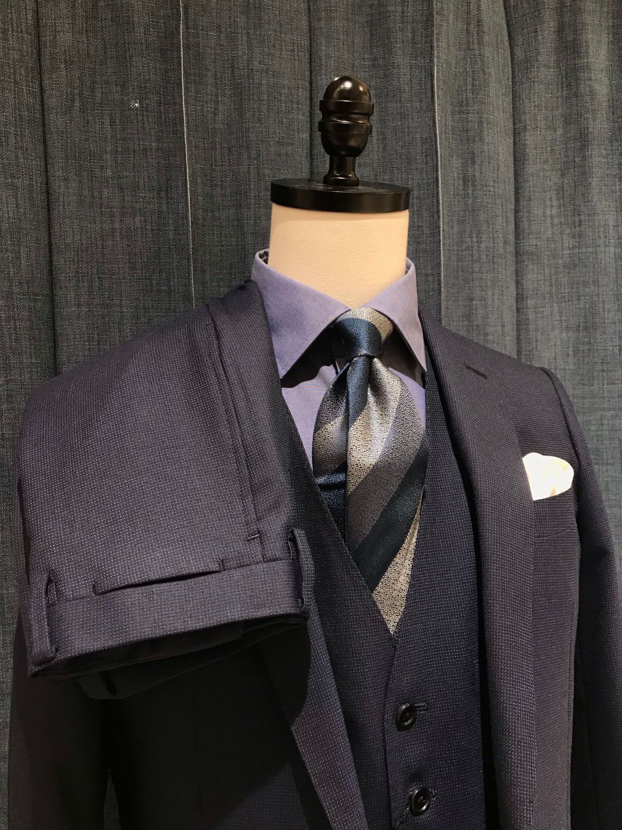 THE SUIT COMPANY スリーピース メンズ スーツ ブラック ベスト ブラックソリッドスリーピーススーツ（スーツ）｜BLACK LABEL