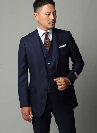 カノニコ Canonico 21マイクロン　ネイビー無地シングルスーツ カノニコ Canonico 21マイクロン ネイビー無地シングルスーツ