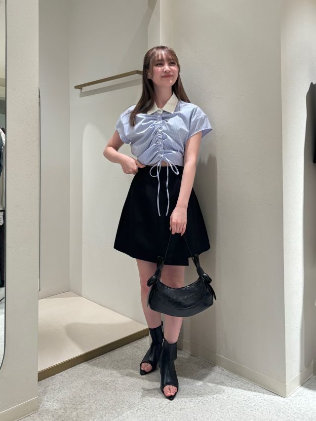 フロントドロストリボンシャツ