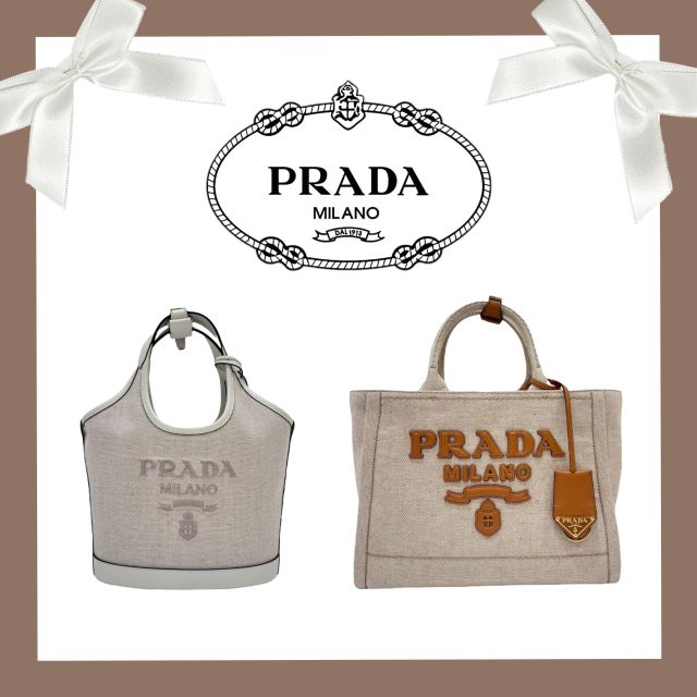 PRADA ミニバックルバッグ 1BE074 2DLI OAH プラダ PRADA リネンブレンド+レザー ミニバックルバッグ 1BE074