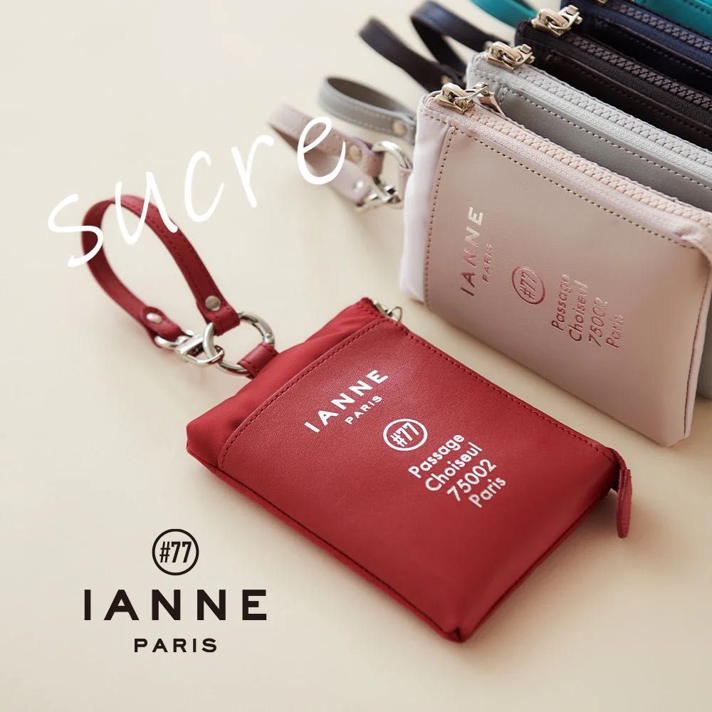 1円～イアンヌ ハンドバッグ ポーチ ストラップ付き ブルー IANNE