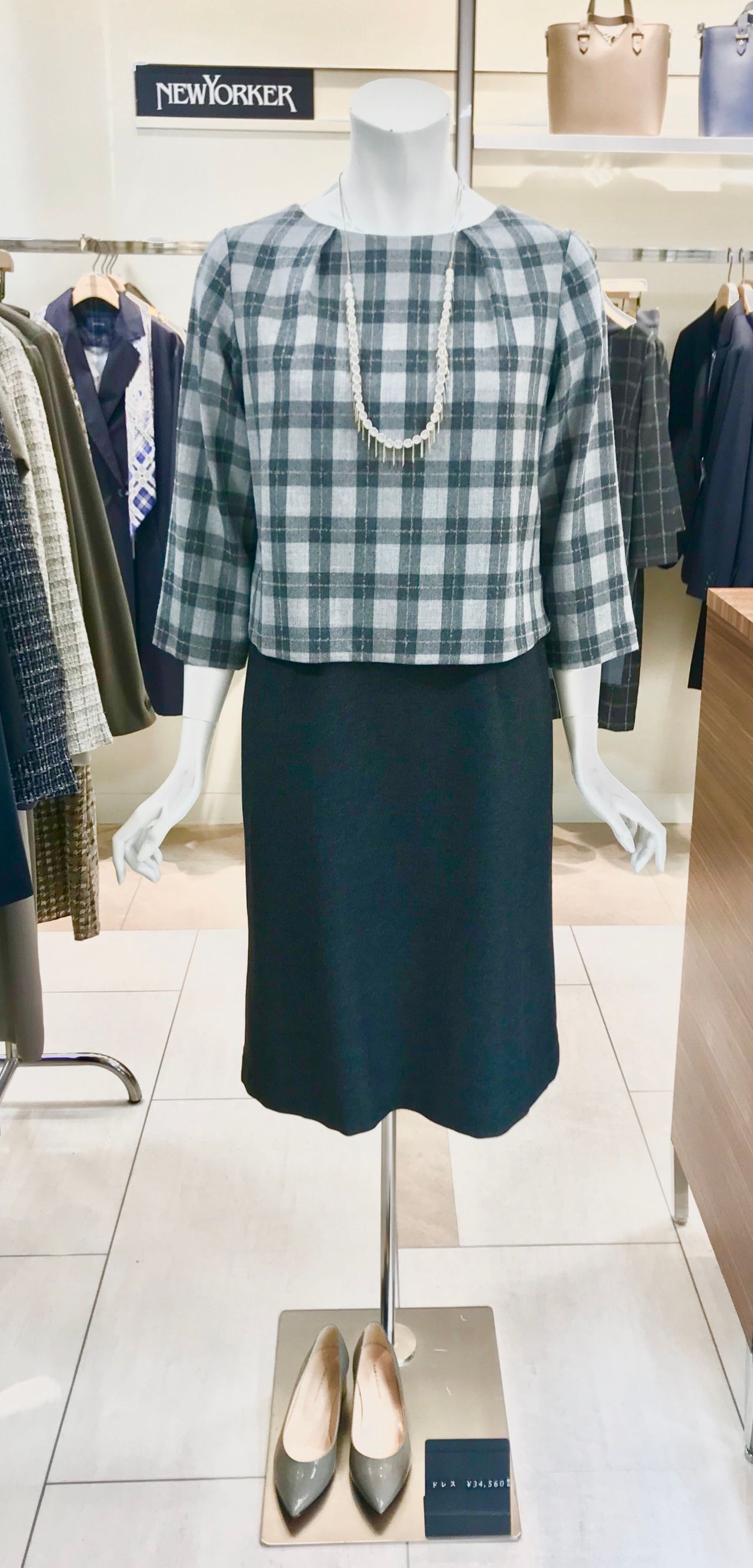 イイオンナ推進 ループチェックブロッキングワンピース 伊勢丹浦和エルサイズ店 Women ニューヨーカー公式ショップブログ