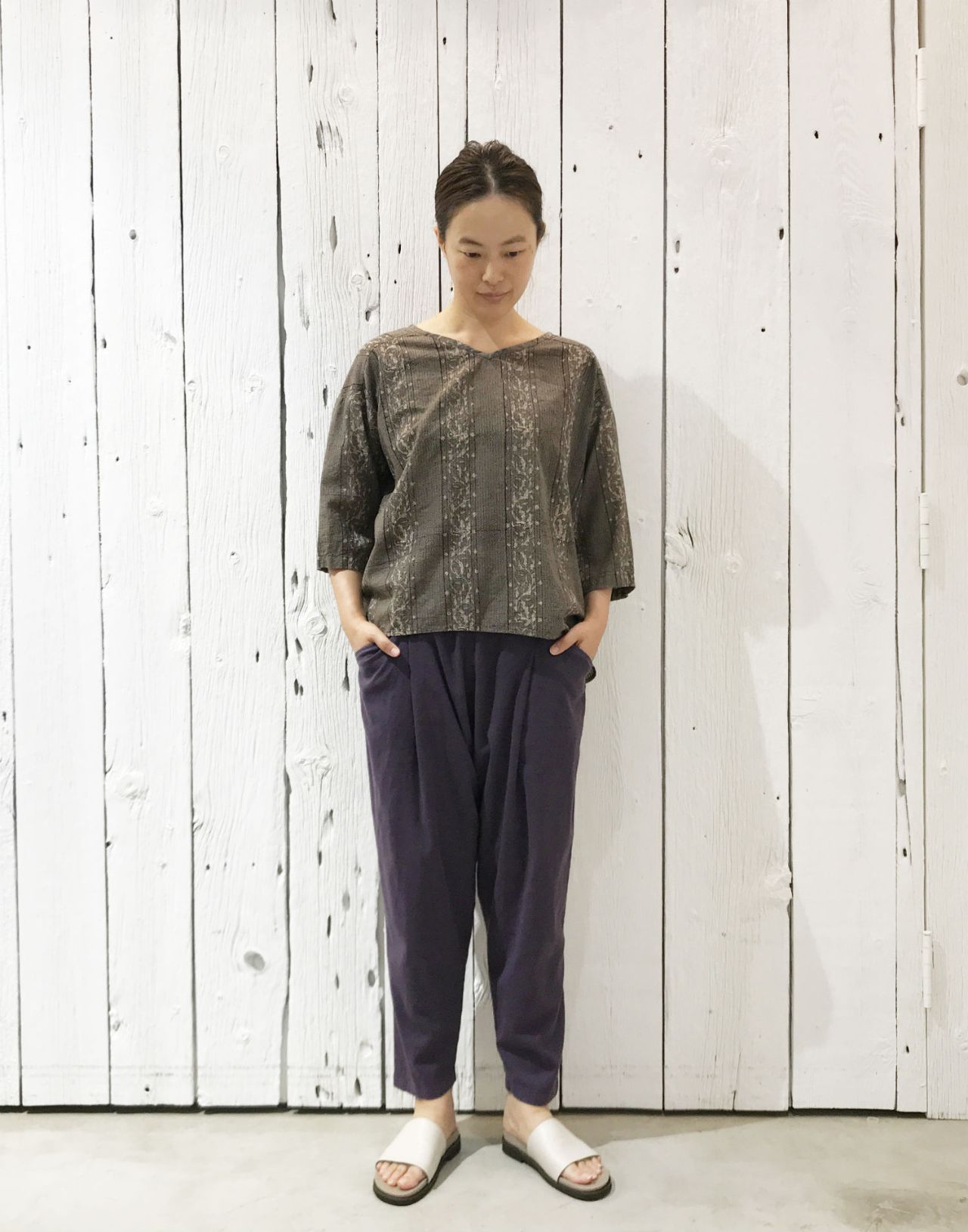 パドカレ サルエルパンツ ストライプ PAS DE CALAIS(パドカレ