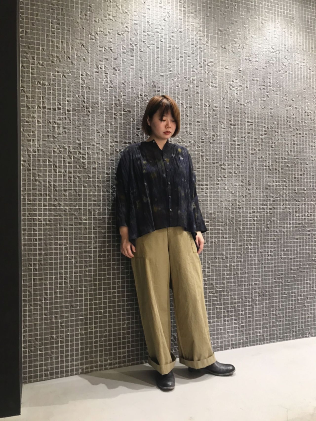 【パドカレ】インドオーガニックコットンパンツ 36 ブラック no8103 パドカレ】インドオーガニックコットンパンツ 36 ブラック