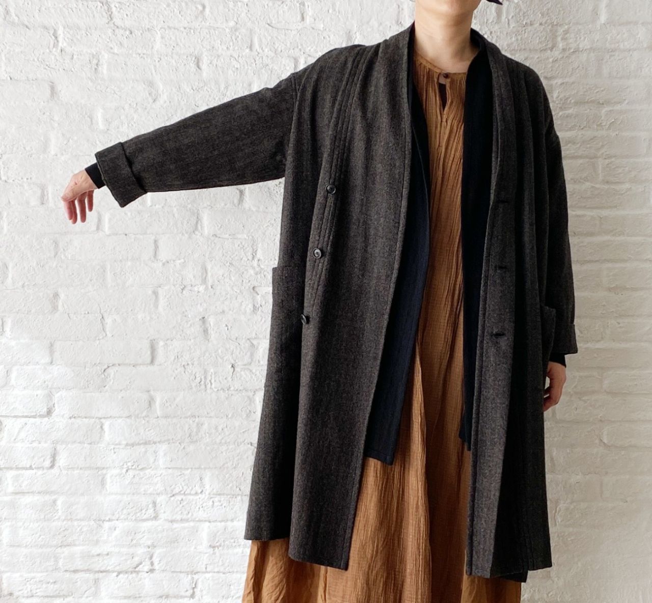 期間限定！10%OFF】紀州梅炭染めモダールローン ワンピース