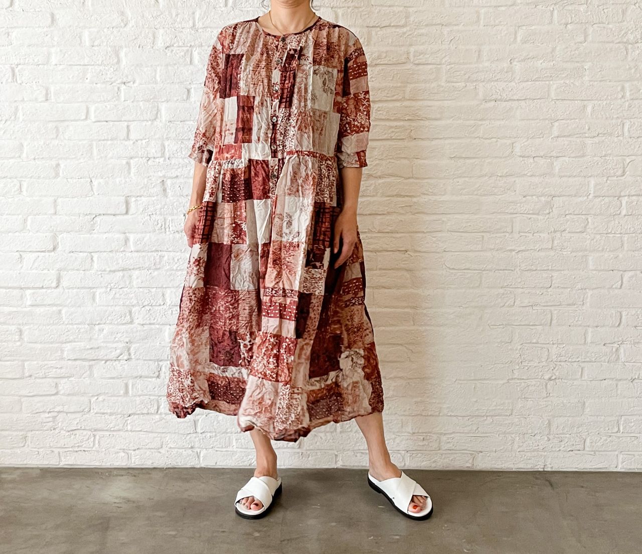 価格は安く パッチワーク風プリント ワンピース | pas de calais Online ワンピース