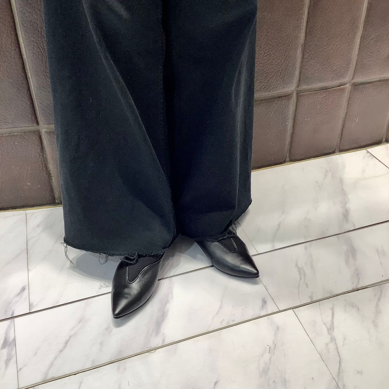 プラージュ購入 ネブローニ 20AW ポンテッドトゥスウェードレザーパンプス セセンタ sesenta スクエアトゥ ギャザーリボンフラットパンプス