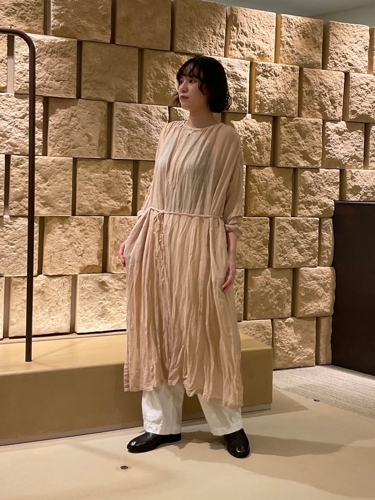 美品★25年SS★パドカレ　ワンピース　チュニック　ヘンプ　麻　ドレス 美品☆25年SS☆パドカレ ワンピース チュニック ヘンプ 麻 ドレス