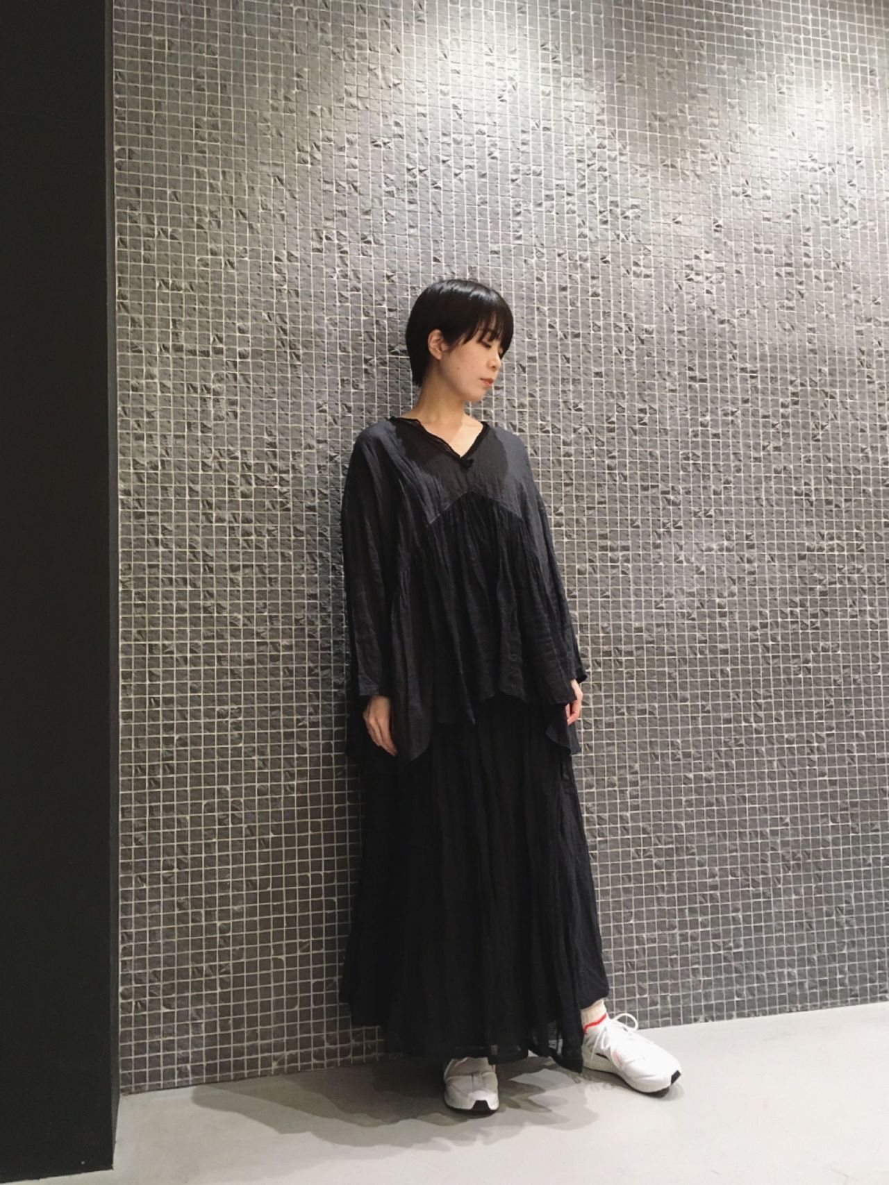 Pas de Calais パドカレ 60リネンワンピース 着回しコーディネート》60リネン ワンピース | pas de calais