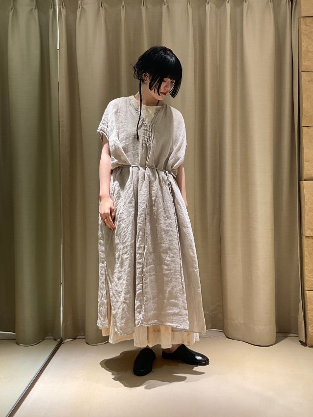 美品★25年SS★パドカレ　ワンピース　チュニック　ヘンプ　麻　ドレス 美品☆25年SS☆パドカレ ワンピース チュニック ヘンプ 麻