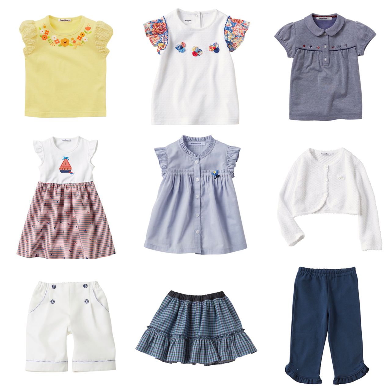 ファミリア コーディネート3点セット トップス•スカート150cm、帽子57cm 神戸本店】1WEEK LOOK BOOK.女の子編♪｜ファミリア神戸本店の