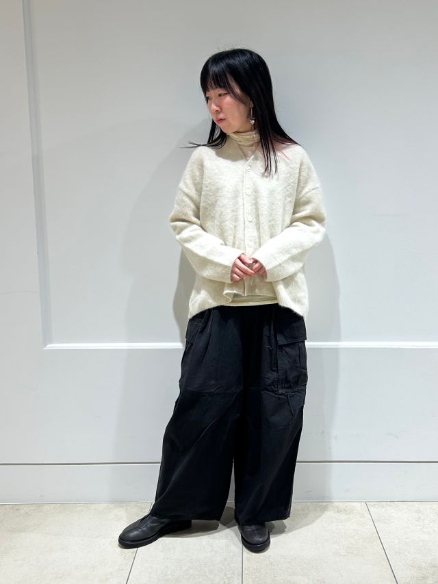 未使用 2023AW パドカレ pas de calais 接結JQ ランダム柄 カーディガン 36‖ブラック 羽織り 前開き【2400014871425】 カシミヤハウンドトゥース ジャケット | pas de calais（パドカレ）の