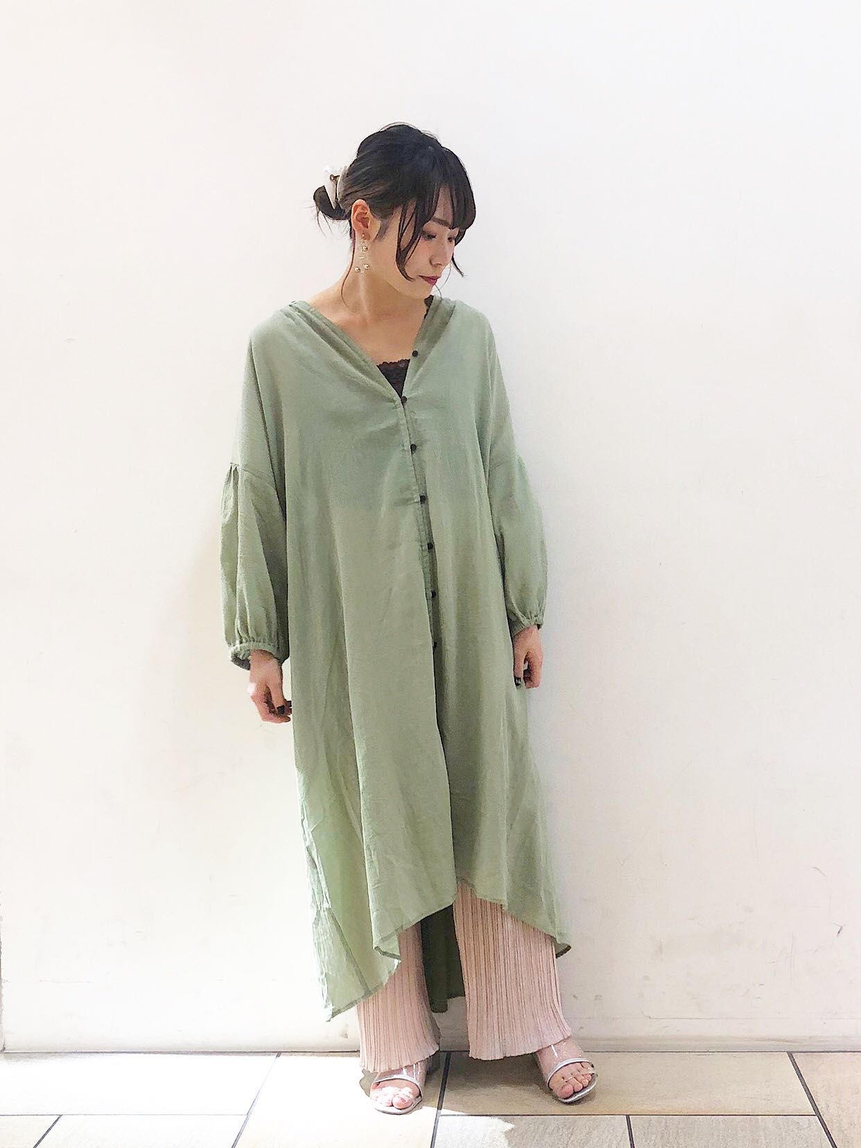 後ろレースアップシャツワンピ 岡山店 W Closet公式通販 ダブルクローゼット