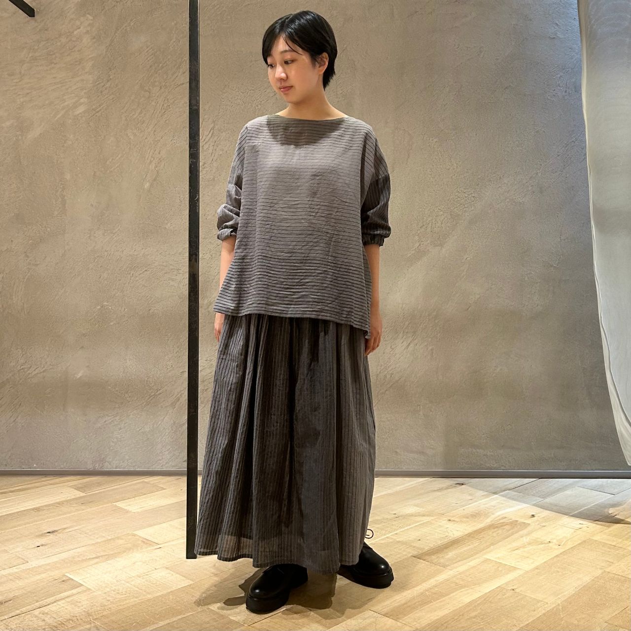 パドカレ Pas de Calais リネンストライプカーディガン ロング 楽天市場】パドカレ pas de calais リネンブレンド羽織りニット