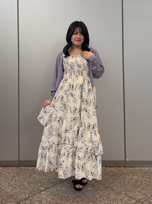 ボタニカルティアードキャミワンピース